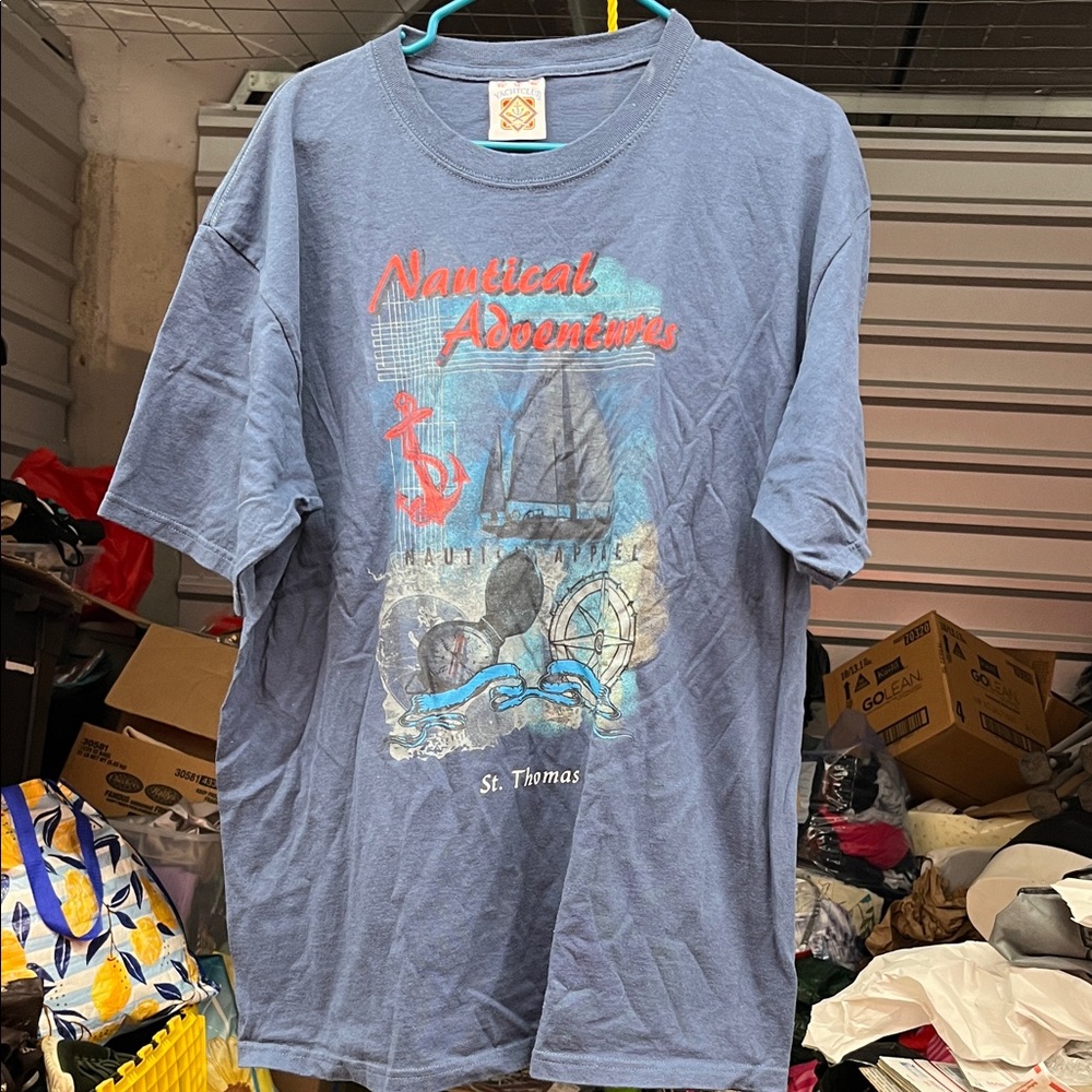Asphalt Yacht Club Nautical Tee - Blue and Red